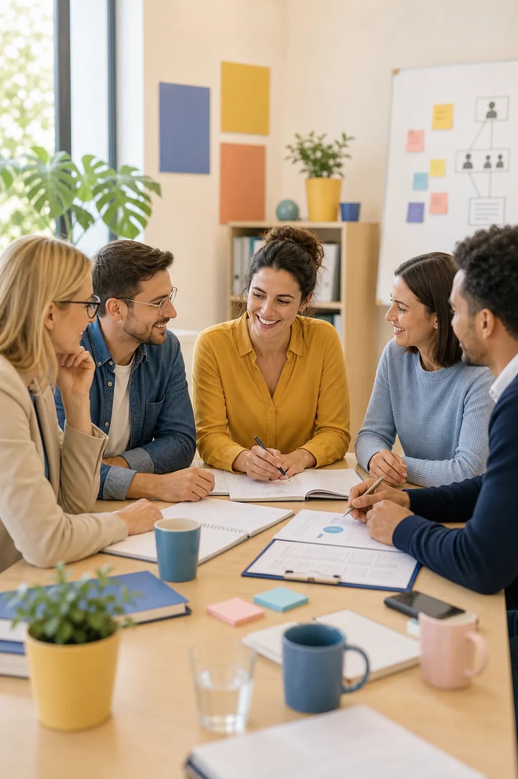 Professionelles Treffen verschiedener Partner zur Zusammenarbeit im Unterstützungsnetzwerk